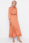 Modest Maxi Turtleneck Dress - Orange
