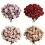 1PC Lifelike 10-HEAD Rose Bouquet - Perfect For Home Decor Weddings And Seasonal Celebrations