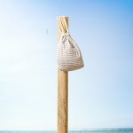 Cuba Stripe Fouta Bag Grey And Charcoal