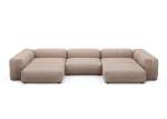 U-shape Sofa - Leather - Stone - 377CM X 241CM
