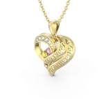 CNE80022502G - Stunning Gold Plated Sterling Silver Birthstone Couples Heart Necklace.