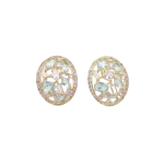 Dara Crystal Cubic Zirconia Earrings - Pale Blue Gold