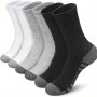 6 Pairs Of Men's Mid Crew Sport Socks Sweat-absorbing Comfy Breathable Socks For Men's Basketball Training Running Outdoor Activities