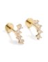 Goldair Gold Plated Surgical Steel Cubic Zirconia Flat Back Studs 2-PACK