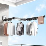 1PC Suction Cup Folding Clothes Hanger - Punch-free Drying Rack For Balcony - Space-saving Hanger Hanging Drying Rack
