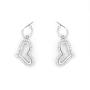 Silver Tone Hanging Heart Earrings