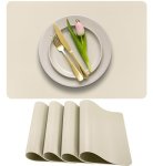More D Cor Faux Leather Placemats Set Of 4 For Dining Table Waterproof Wipeable Washable Stain & Heat Resistant Non-slip Table M