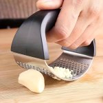 Stainless Steel Garlic Press Rocker - Uncharged Manual Garlic Mincer Crusher Chopper Masher For Kitchen College Dorm Essentials
