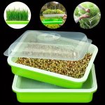 Hydroponic Seed Sprouter Tray Set For Pea Bean Peanut Wheat Cat Grass Germination - Plastic Seedling Growth Tray Kit With Lid So