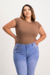 Mbali High-neck Bodysuit - Mocha - XL