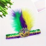 Sparkling Sequin & Feather Carnival Headband