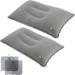 1PC Inflatable Travel Pillow Small Square Flocking Fabric Air Pillow For Travel Convenient Storage Suitable For Camping Home Off