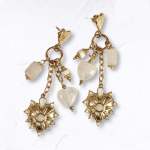 Smokey Heart Stone Earrings - White Free