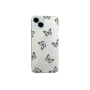 Clear - Phone Case With White Butterfly Print - Iphone 14 Plus