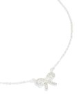 Silver Diamante Dainty Bow Necklace