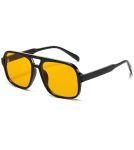 Breaksun Retro Aviator Sunglasses For Women Men Trendy Classic 70S Square Aviator Sun Glasses Vintage Shades Black orange