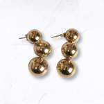 Tripple Ball Stainless Steel Earrings - Gold Free