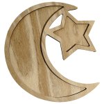 Cresent Moon & Star Wooden Tray 33X35CM