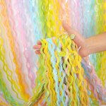 Rainbow Gradient Wave Streamer Curtain 1M 2M - Plastic Party Decorations For Weddings Festivals And Events - Suitable For Ages 1