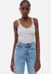 Lace-trimmed Ribbed Vest Top - Light Greige