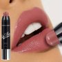 PECOLOVERS Lip Silky Lipstick - Radiant Finish Moisturizing Long-Lasting Lip Color For All Skin Types Lustrous Neutral Tones With Brown Red Line Skin Color