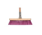 Grip Flagged Bristles Broom Metal Connector Wooden Handle 270MM