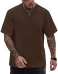 Herberton Men Loose Fit T-Shirt Thick Tee Heavy Solid Color Crew Neck Trendy Training Elastic Indoor Outdoor Cold Feeling Drop S