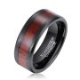 Men's Rosewood Black Tungsten Ring R-183 - 15