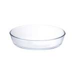 1 6LT Glass Oval Baking Tray Clear