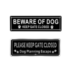 Beware Of Dog Sign Aluminum Keep Gate Closed Sign