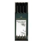Faber-Castell Pitt Artists Pen - Set Of 4 Assorted Nibs Black
