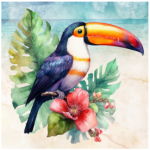 Fabric Paint Panel Toucan Bird
