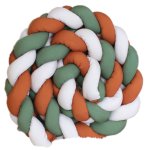 Cot Bumper Braided 3 Strand Olive Green Rust And Light Beige