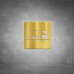 Office Sign D01 - Polished Brass