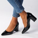 Madison Patricia Block Heel - Black Patent - 8