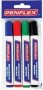 WB15 Whiteboard Markers - Assorted Wallet Of 4 2MM Bullet Tip - Black Red Dark Blue Green