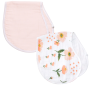 2-IN-1 Burp Cloth + Bib - Poppy Flower / Blush