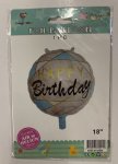 Happy Birthday Blue & Gold Balloon 18
