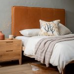 Dawncrest Queen Leather Headboard Tan