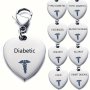 Medical Alert Keychain Heart-shaped Stainless Steel Medical Id Keyring For Diabetes Type 1 & Type 2 Blood Thinner Allergy & More Men's Health Accessory