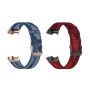 Nylon Strap For Fitbit Charge 3/SE/4- Navy + Red Combo