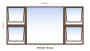 Top Hung Aluminium Window Bronze PTTTT2412 4 Vent W2400MM X H1200MM