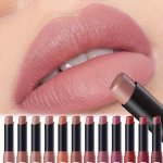 Matte Lipstick Crayon Highly Pigmented Long-lasting Moisturizing Lipstick Natural Hydrating Finish Available In Berry Coral Pink