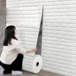 1PC Xpe Foam Brick Wallpaper - 50.04CM X 5.0METER Self-adhesive Peel And Stick Wall Tile Moisture-resistant Faux Brick Wall Pane
