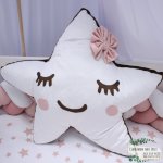 Shaped Pillow Star With Big Pink Bow
