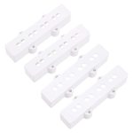4PCS Yootones Bass Pickup Covers Neck bridge Compatible With 4 String Jazz J Bass Guitar Musical Instrument Parts White