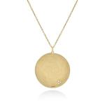 Infinity Disc Necklace With Accents - 18KT Yellow Gold Vermeil