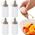 4PCS MINI Squeeze Condiment Bottles - Portable Reusable Food Grade Plastic Sauce & Spice Jars For Bbqs And Kitchen Use