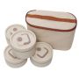 4-PIECE Stackable Lunch Box Set With Insulated Carrying Bag - Beige