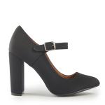 Black Closed Toe Mid Heels